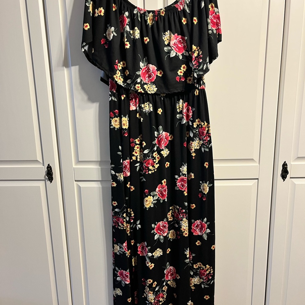 Celeste Floral Off Shoulder Maxi Dress